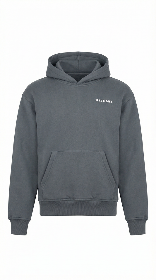 Girls premium essential hoodie- smoke blue