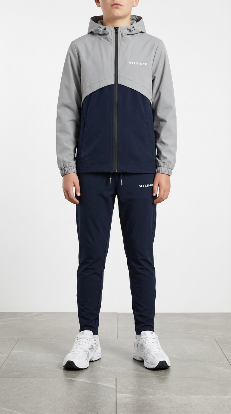 Boys active jacket grey/navy